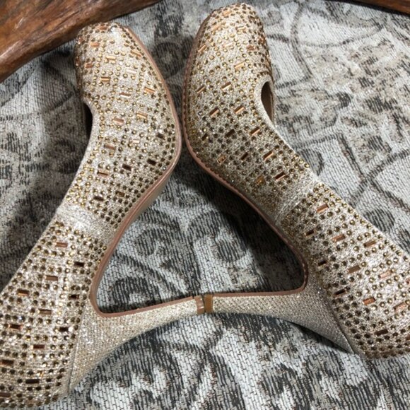 Delicacy Heels Gold Glitter 3”Heels pumps - Picture 4 of 8